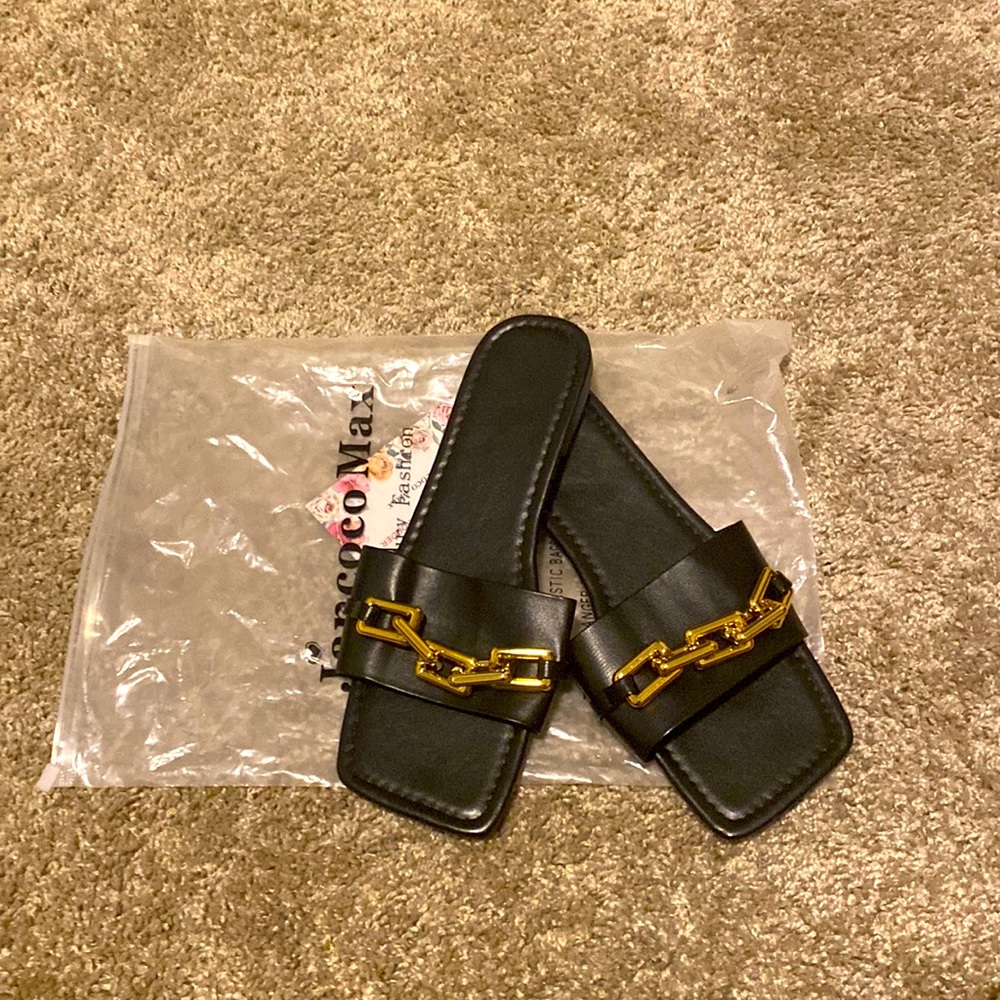 Brand new, never worn black sandals